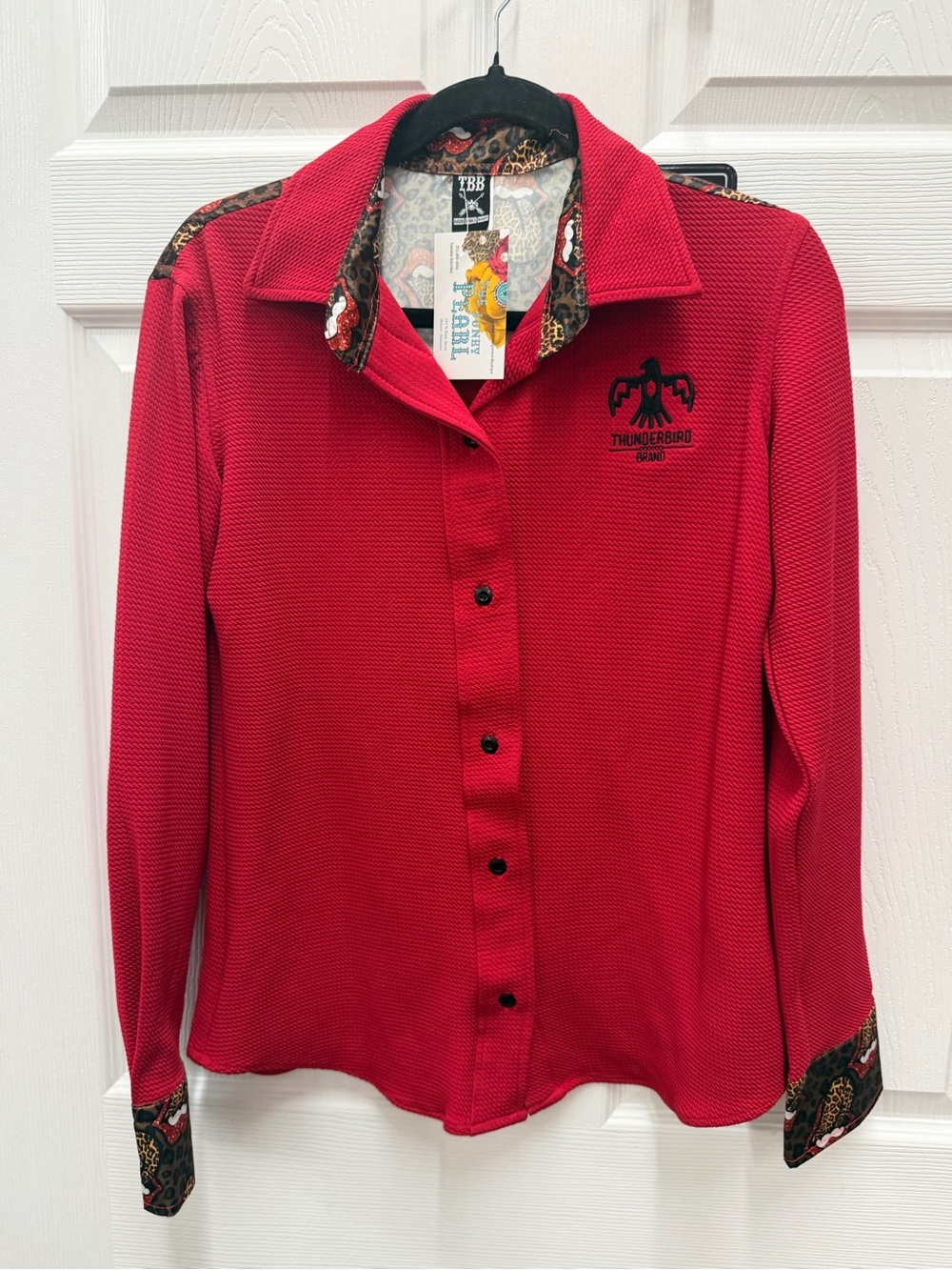 Thunderbird Red Button-Down Shirt for Women
